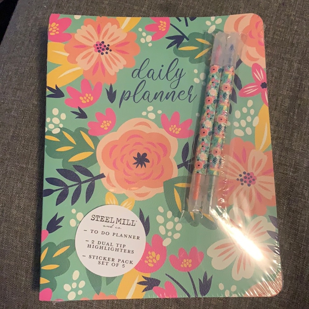 Steel Mill and co. Floral planner in plastic wrap
